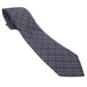 Jos. A. Bank 1905 Collection Men's Tie Blue Purple‎ Plaid Silk Blend Classic Tie